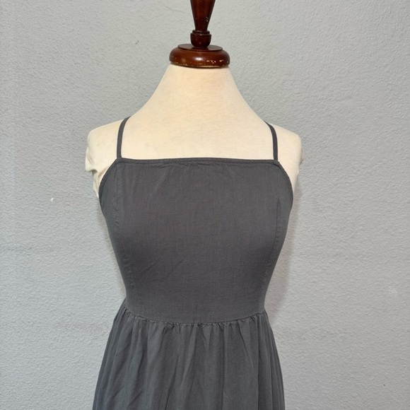 Elegant Gray Women's Bohemian Layered‎ Back Adjustable Strings Maxi Dress Size M - Picture 4 of 10